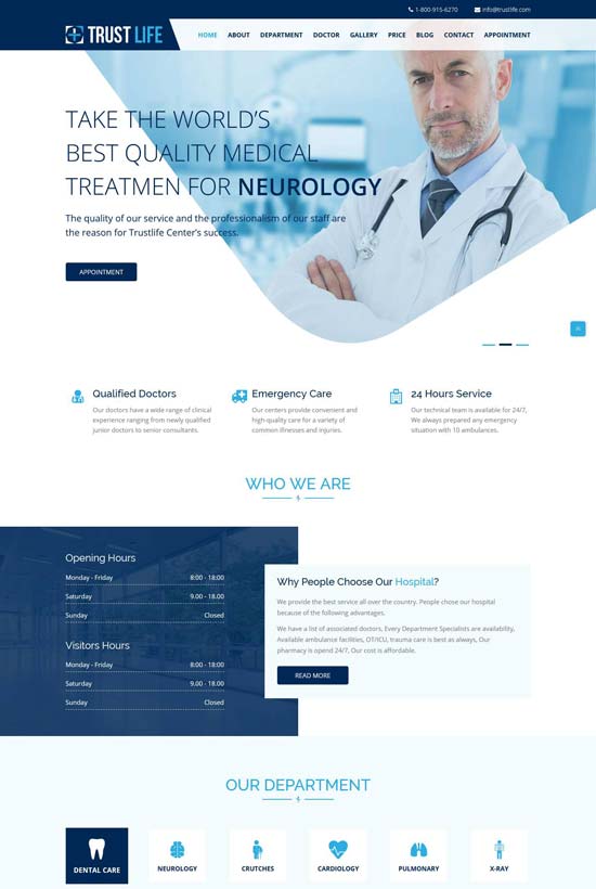 trustlife medical landing page html template