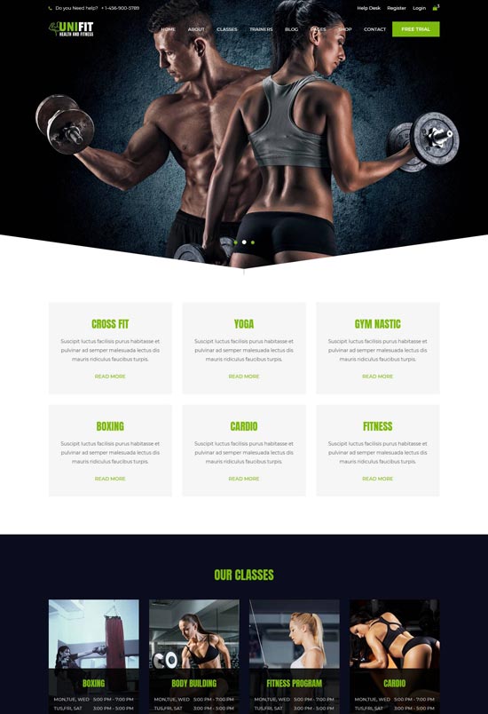 50+ Best Fitness Gym Website Templates Free & Premium freshDesignweb