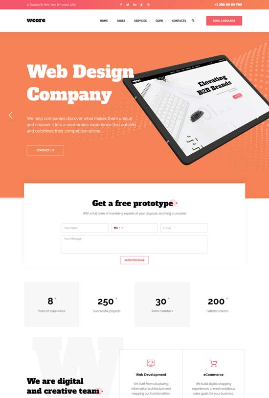 wcore web design agency wordpress