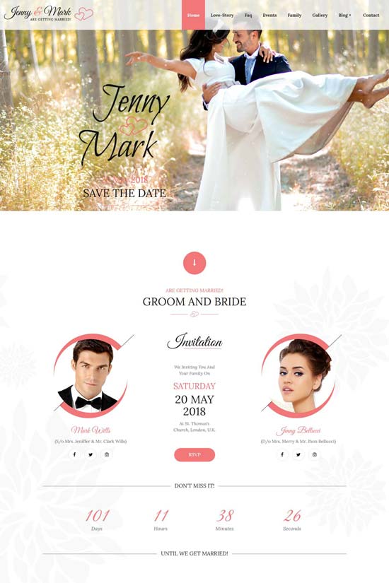 90 Best Wedding Website Templates 2021 Freshdesignweb